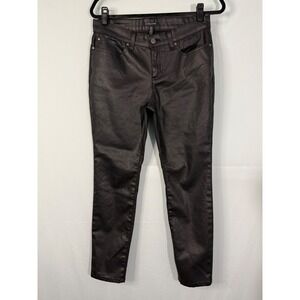 Eileen Fisher Petite Black Coated Skinny Jeans Organic Cotton Stretch Pants‎ 10P